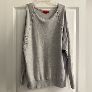 Jennifer Lopez Embellished Cold Shoulder Sweater Size L